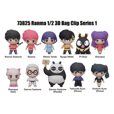 Gacha Ranma 1/2 3D PVC Bag Clips Series 1