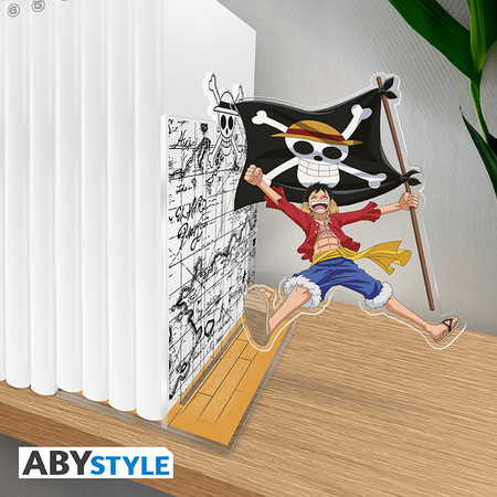 Stojak do książek akrylowy One Piece - Luffy with his flag 15cm