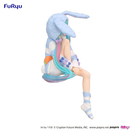Figurka Hatsune Miku Noodle Stopper Hatsune Miku Rabbit Ear Hood Pajama Blue Color 14 cm