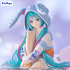 Figurka Hatsune Miku Noodle Stopper Hatsune Miku Rabbit Ear Hood Pajama Blue Color 14 cm