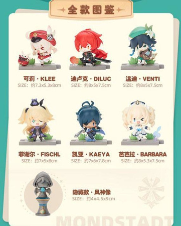 Mini Figurka Genshin Impact Battle Scene Series Trading Figure Mondstadt Edition 5 cm