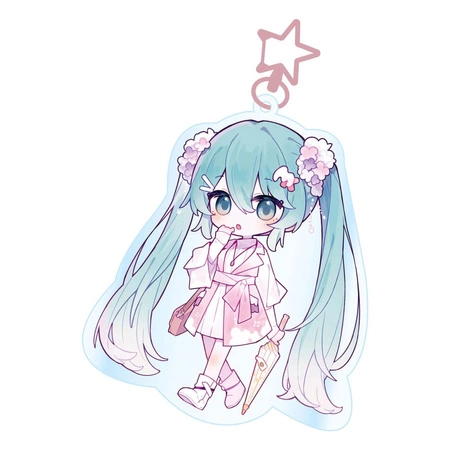 Acrylic Keychain Hatsune Miku Kawaii Summer  Time