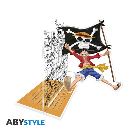 Stojak do książek akrylowy One Piece - Luffy with his flag 15cm