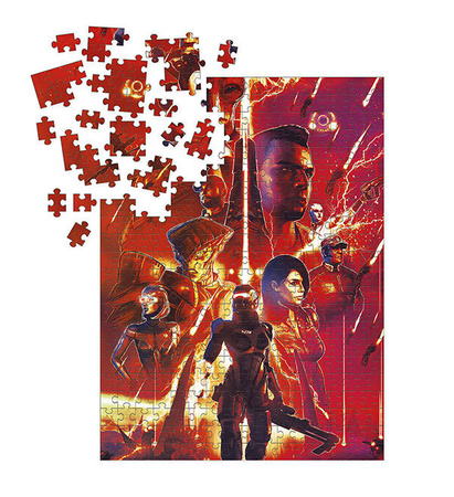 Puzzle Mass Effect 1000 Elementów, 69 x 51 cm