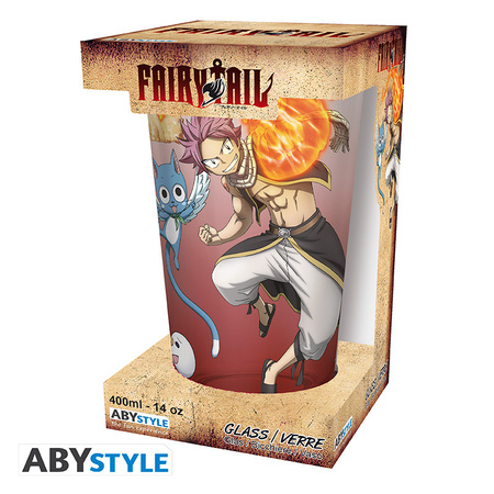 Szklanka Fairy Tail - Natsu, Lucy, Happy & Plue 