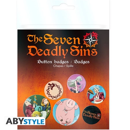 Zestaw  Przypinek The Seven Deadly Sins