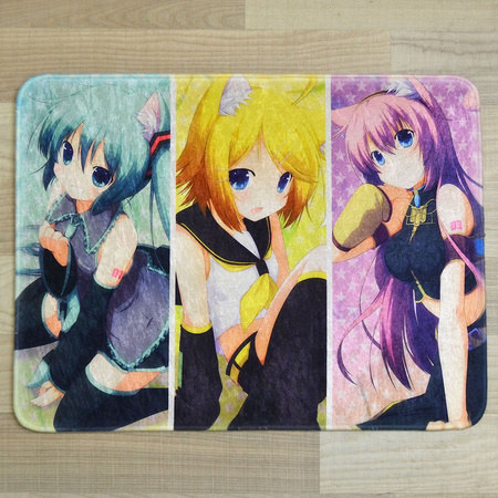 Mousepad Hatsune Miku Carpet Hatsune Miku, Kagamine Rin & Megurine Luka Neko Cosplay 45 x 60 cm